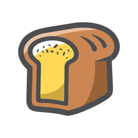 Fresh wheat bread Vector icon Cartoon illustrationのイラスト素材