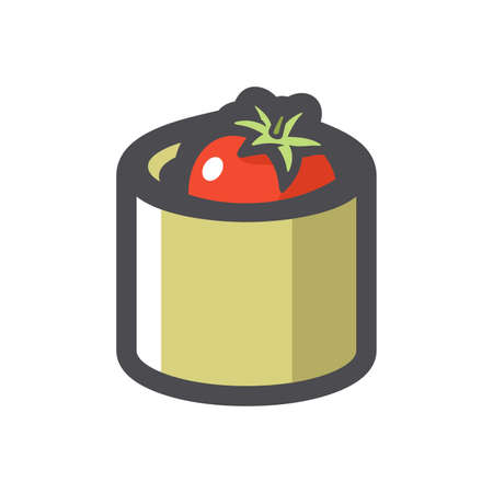 Tomato Tin Can Vector icon Cartoon illustration.のイラスト素材