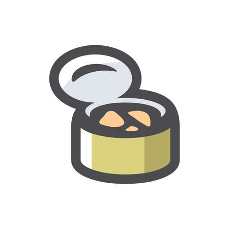 Tin can with food Vector icon Cartoon illustration.のイラスト素材