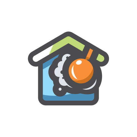 Crash Home disaster Vector icon Cartoon illustration.のイラスト素材