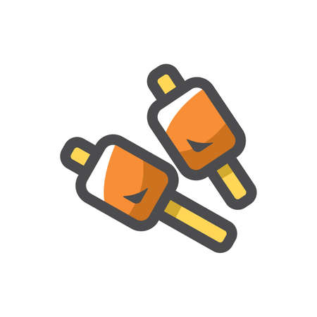 Barbecue Cheese on a sticks Vector icon Cartoon illustration.のイラスト素材