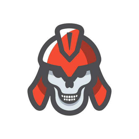 Spartan warrior skull Vector icon Cartoon illustration.のイラスト素材