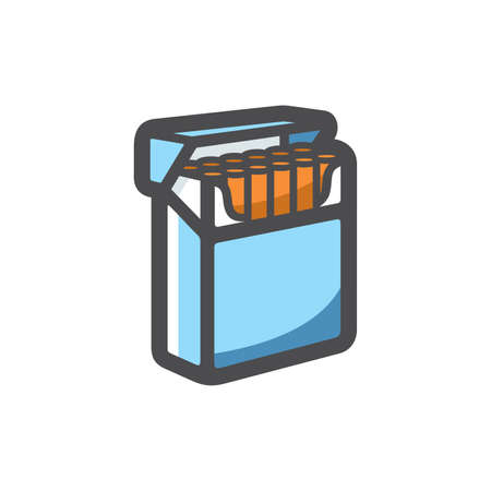 Open Pack of Cigarettes Vector icon Cartoon illustration.のイラスト素材