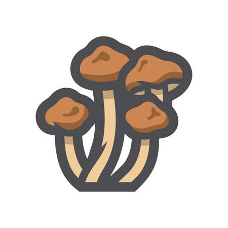 Honey agarics mushroom Vector icon Cartoon illustrationのイラスト素材