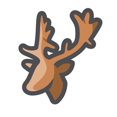Deer head simple Vector icon Cartoon illustration.のイラスト素材
