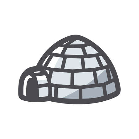 Igloo Ice Home Vector icon Cartoon illustrationのイラスト素材
