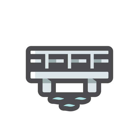 Bridge over river Vector icon Cartoon illustrationのイラスト素材