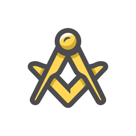 Square and compass Vector icon Cartoon illustrationのイラスト素材