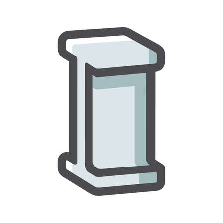 Steel Bar metal rolled rail Vector icon Cartoon illustration.のイラスト素材