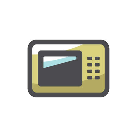 Microwave kitchen equipment Vector icon Cartoon illustrationのイラスト素材