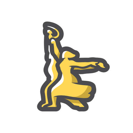 Worker and Collective Farmer symbol Vector icon Cartoon illustrationのイラスト素材