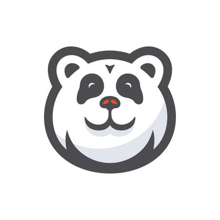 Panda face smile Vector icon Cartoon illustrationのイラスト素材