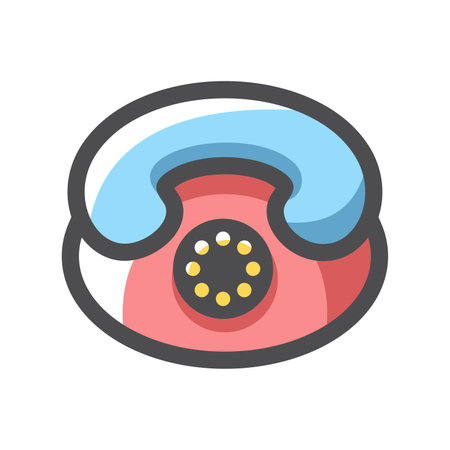 Retro telephone simple Vector icon Cartoon illustrationのイラスト素材