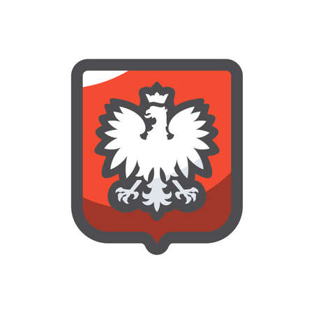 Poland coat of arms Vector icon Cartoon illustration.のイラスト素材