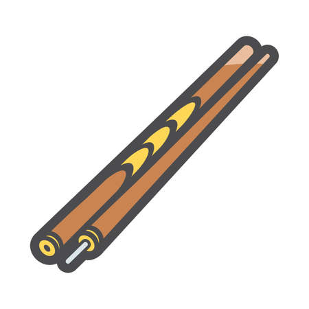 Billiard collapsible Cue Vector icon Cartoon illustrationのイラスト素材