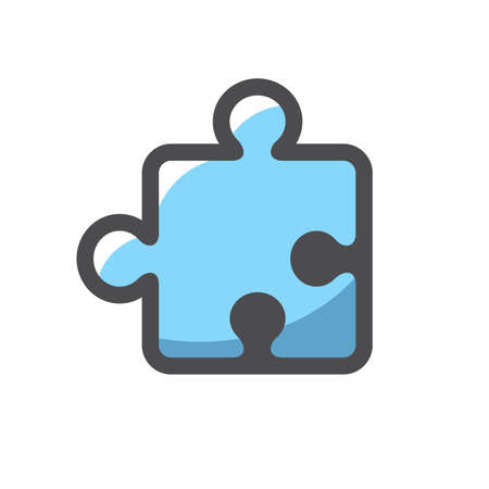 Puzzle element simple Vector icon Cartoon illustrationのイラスト素材