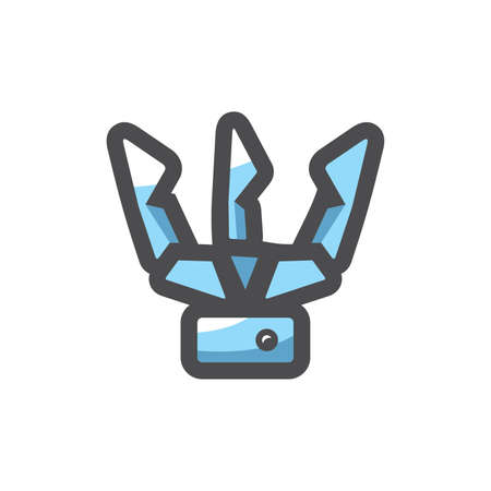 Metal steel hand Vector icon Cartoon illustrationのイラスト素材