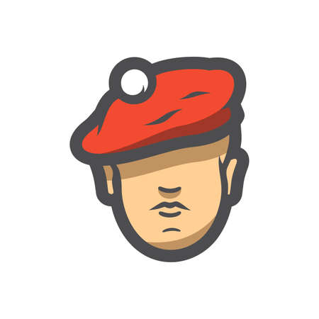 Scotsman face Head Vector icon Cartoon illustrationのイラスト素材