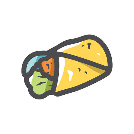 Shawarma Doner kebab Vector icon Cartoon illustrationのイラスト素材