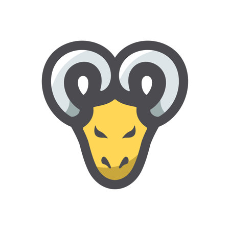 Ram Sheep simple Vector icon Cartoon illustrationのイラスト素材