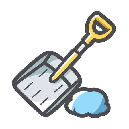 Snow shovel cleaning Vector icon Cartoon illustration.のイラスト素材