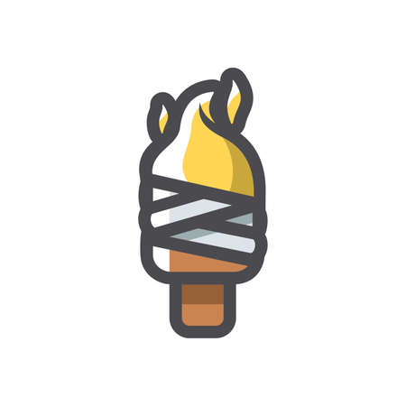 Burning torch Flame Vector icon Cartoon illustration.のイラスト素材
