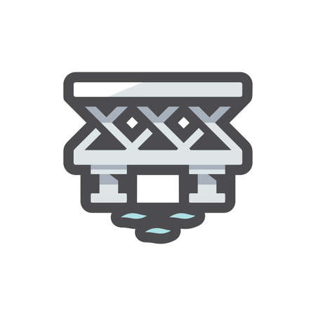 Bridge over river Vector icon Cartoon illustrationのイラスト素材