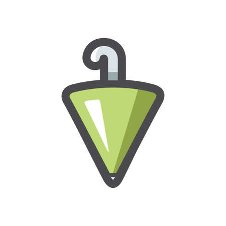Green Umbrella rain tool Vector icon Cartoon illustration.のイラスト素材