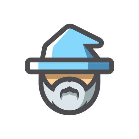 Wizard in a cap Vector icon Cartoon illustration.のイラスト素材