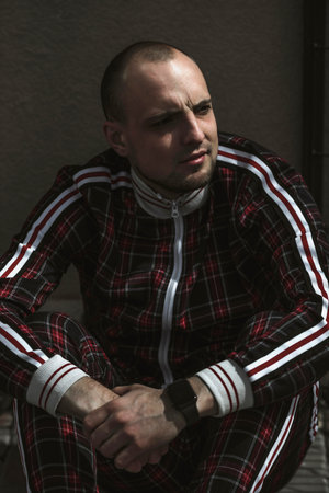 Portrait Of A Young Man In His 30s Wearing Retro Clothes