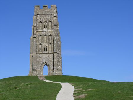 Glastonbury Tor in Somerset England          の写真素材