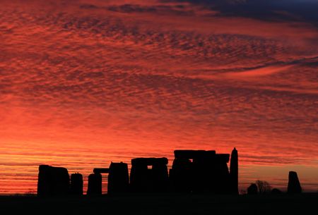 The Ancient Stonehenge monument near Amesbury Wiltshire Englandの写真素材