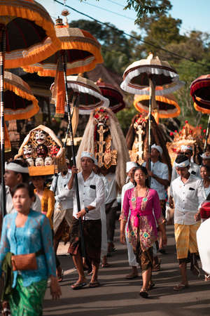 Galungan Holiday.Festive procession. Bali Island Indonesia26122018