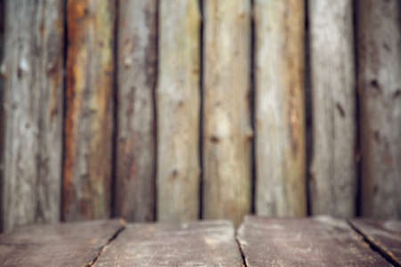 Photo of a wall of the house made of wooden logs.の写真素材