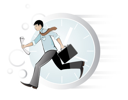 Being late man. Vector illustration.のイラスト素材