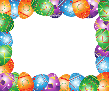 Easter greeting frame. Bright greeting card.のイラスト素材