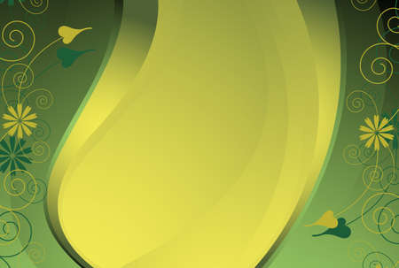 Golden flower pattern on an emerald background.のイラスト素材