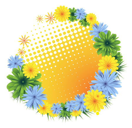 Colorful floral frame. Royalty free stock vector  illustration.のイラスト素材