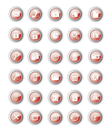 Glossy red button. Bright series royalty free stock vector illustrationのイラスト素材