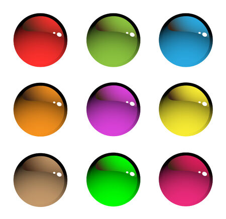 Nine sparkling beads. Bright series royalty free stock vector illustrationのイラスト素材