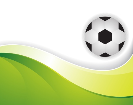 Soccer ball on a brilliant wavy green backgroundのイラスト素材