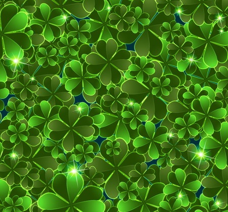 Sparkling four leaf clovers  St  Patrickのイラスト素材