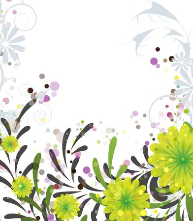 Exotic floral pattern on a white backgroundのイラスト素材