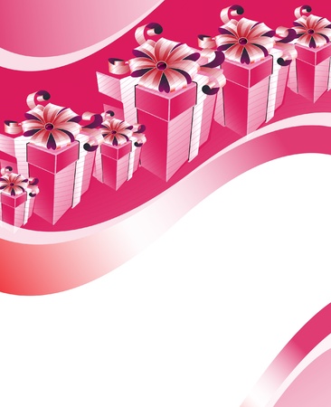 Gift Boxes on a pink backgroundのイラスト素材