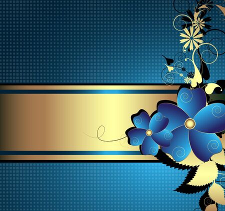 Flower Arrangement on a blue background  のイラスト素材