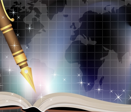 Notebook traveler on a map background のイラスト素材