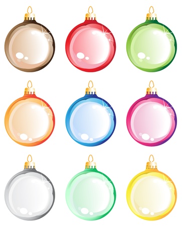  Christmas decorations on white background のイラスト素材