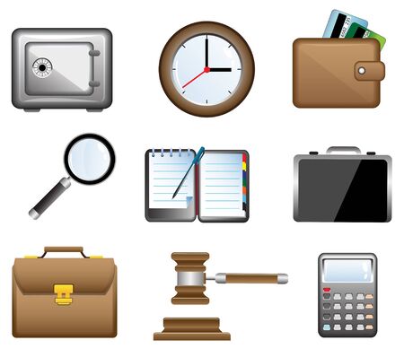 Nine colorful business icons.のイラスト素材