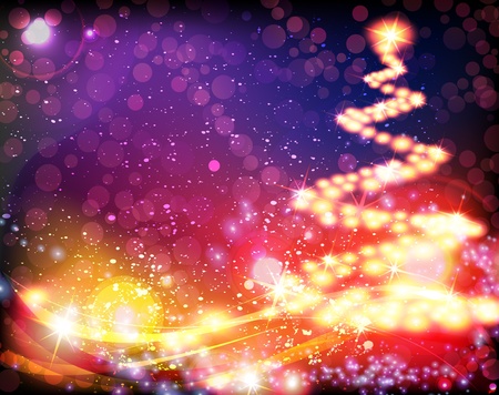 Abstract Christmas tree on sparkling backgroundのイラスト素材
