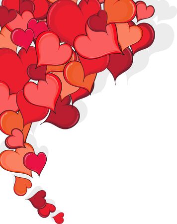 Hand-drawn hearts on white backgroundのイラスト素材